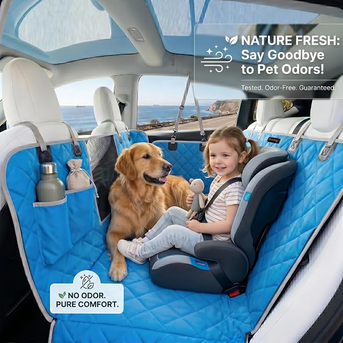Dog Seat Cover for SUV and Small Truck, Waterproof Car Hammock Heavy Duty Back Seat Cover for Dog with Mesh Window Durable Scratchproof Pet Car Seat Protector for Rav4 CR-V Jeeps - Image 3