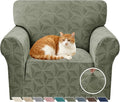 YEMYHOM 1 Piece Stretch Chair Sofa Slipcovers Couch Covers for 1 Seat, Jacquard Armchair Covers with Non-Slip Elastic Bottom, Thickened Furniture Protector for Dogs Pets kids (Small, Army Green） by YEMYHOM