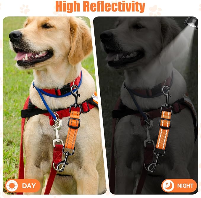 Dog Collar Safety Clip, Reflective Double-Ended Backup Connector for Harness to Collar, Adjustable Safety Clip for Prong, Pinch Collars, Prevents Escapes & Accidental Disconnection - Image 8