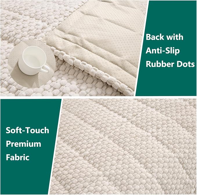 Waterproof Sofa Covers for Pets, Non Slip Fuzzy Couch Cover, Dog Furniture Bed Protector, Soft Plush Sofa Slipcover (Beige, 29"x71") - Image 5