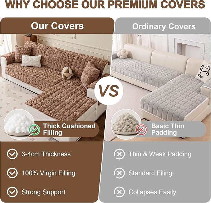 OstepDecor Couch Cover for Dogs, Washable Non Slip Sofa Cover for Pets | Soft Couch Covers for Sofa, Loveseat and Sectional, Furniture Protector Against Pet Hair & Dirt (35.4" x 82.7", Coffee) - Image 7