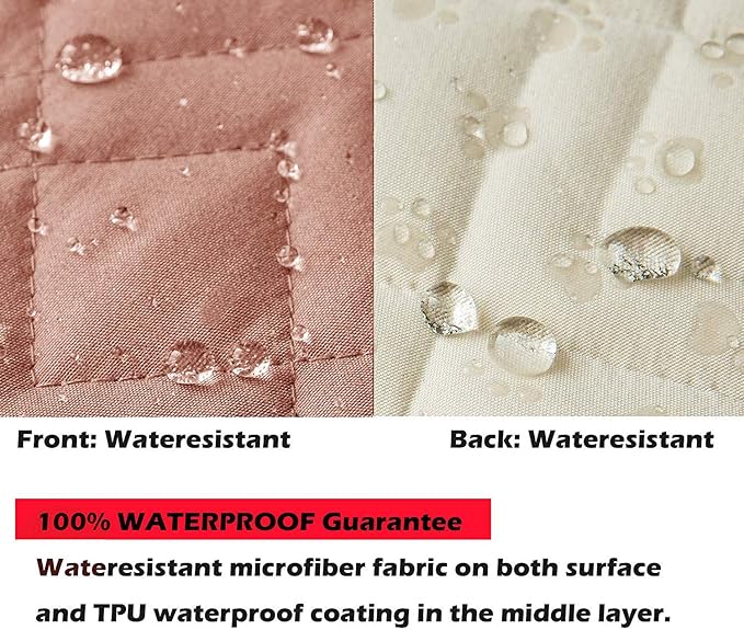 Ameritex Waterproof Nonslip Recliner Cover Stay in Place, Dog Chair Cover Furniture Protector, Ideal Recliner Slipcovers for Pets and Kids (Pink, 30'') - Image 3