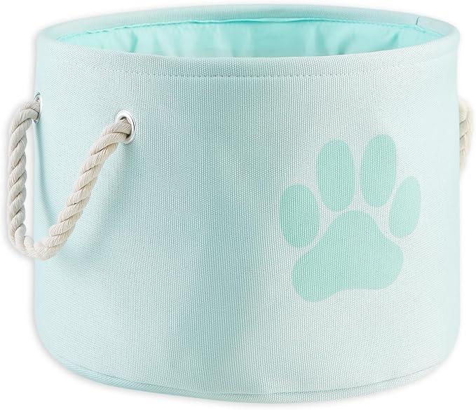Bone Dry Pet Storage Collection Collapsible Bin, Small Round, Aqua by BoneDry