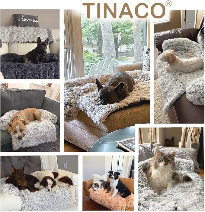 Calming Dogs/Cats Bed Mats, Dog Pad Washable Removable Couch Cover, Plush Long Fur Mat for Pets, Waterproof Lining, Perfect for Small, Medium and Large Dogs and Cats (Desert Brown, 41"x37") - Image 3
