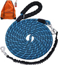 Long Dog Leash with Reflective Threads 15FT 20FT 30FT 50FT,Heavy Duty Bungee Dog Leashes for Small Medium Large Breed Dogs,Shock Absorbing Training Leash for Walking,Hunting,Camping&Yard by Lanwandeng