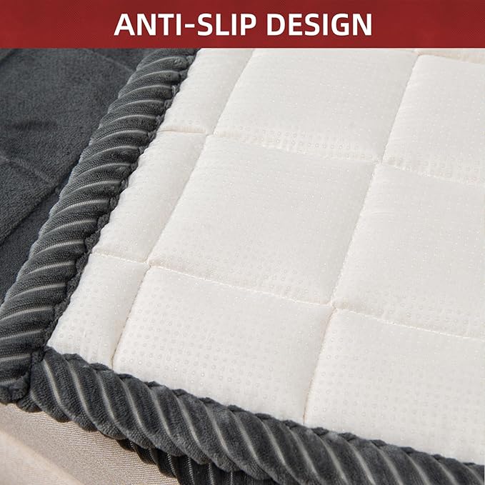 Couch Cover for Dogs Washable Pet Bed Fuzzy Pet Couch Covers Nonslip Couch Slipcover for Dogs, Kids, Pets Friendly Sofa Cover Loveseat Covers (Dark Gray, 21''x51''/Rectangular) - Image 5