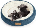 Love's cabin Round Donut Cat and Dog Cushion Bed, 24in Pet Bed for Small or Medium Dogs, Anti-Slip & Water-Resistant Bottom, Soft Durable Fabric Pet Beds, Washable Calming Cat Bed Dusty Blue by Lovescabin