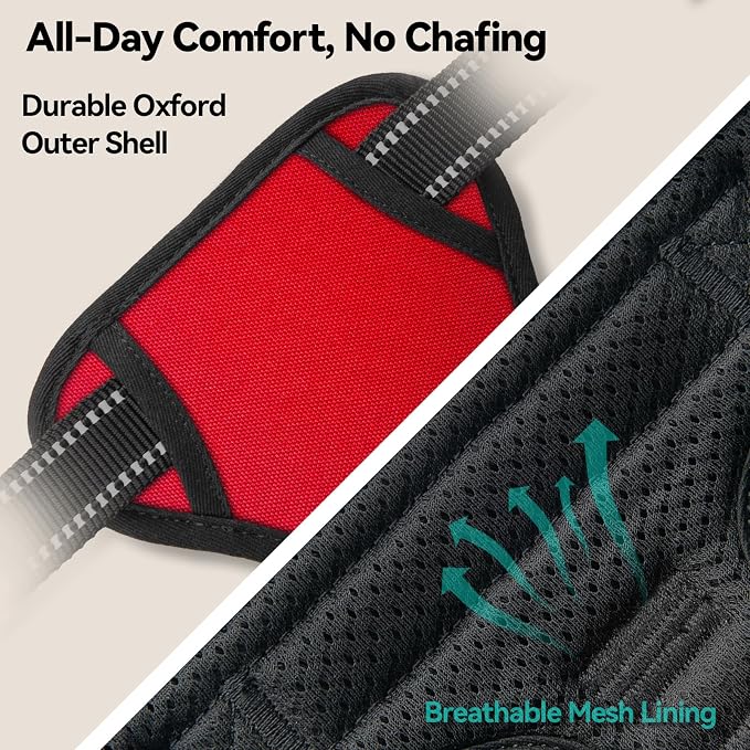 Reflective Dog Harness No Pull Large Breed Vest | with 2 Metal Leash Attachment Hooks(XL, Red) - Image 8