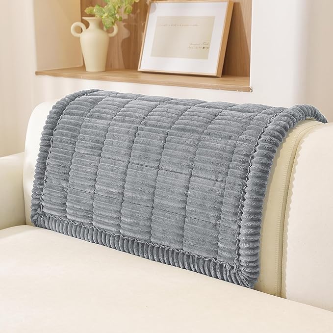 OstepDecor Couch Cover for Dogs, Washable Non Slip Sofa Cover for Pets | Soft Couch Covers for Sofa, Loveseat and Sectional, Furniture Protector Against Pet Hair & Dirt (35.4" x 35.4", Blue Grey) by OstepDecor