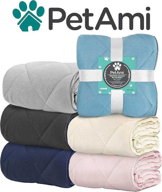 PetAmi Premium Cooling Dog Blanket | Lightweight Fluffy Pet Throw Blanket Bed Cover for Dogs, Cat, Puppies | Pet Blanket Furniture Protector Couch Sofa | Reversible Fuzzy Cozy | 60x80, Beige Latte - Image 8