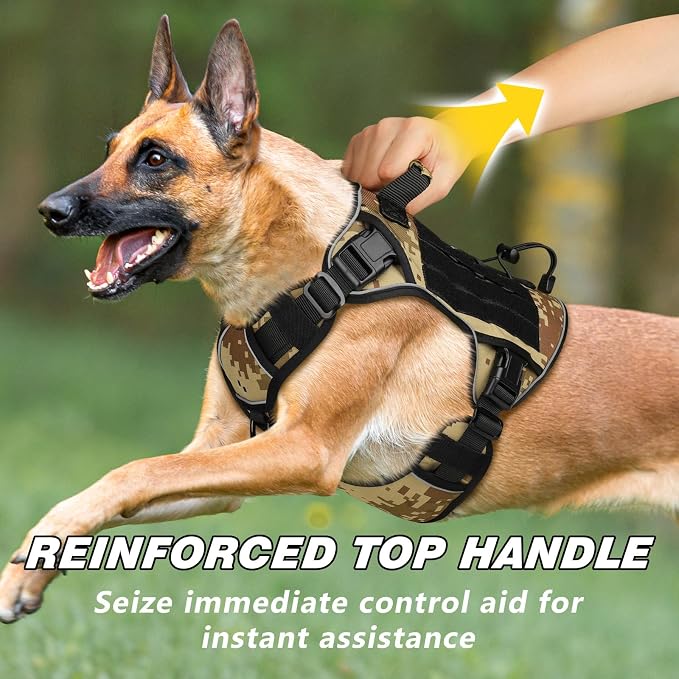 WINGOIN Tactical Dog Harness for Large Dogs,Heavy Duty No Pull Dog Harness | with Handle,Adjustable Reflective,Military K9 Style,Big Size Dog Vest,for German Shepherd,for Walking Training Hunting - Image 2