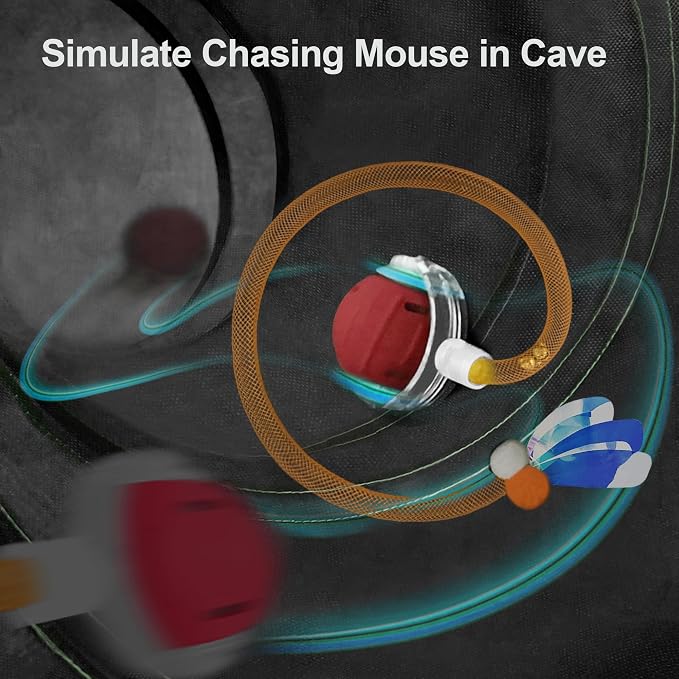 Interactive Cat Toy, Motion-Activated Ball in Enrichment Tunnel | USB-C Rechargeable Rolling Ball with Touch Reactivation, Fast/Slow Modes, And Prey-Like Movement for Indoor Cats and Kittens. - Image 2