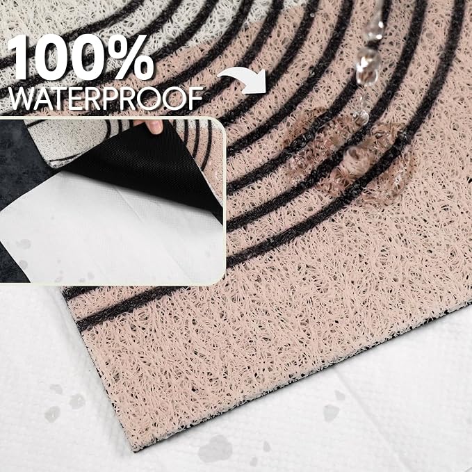Cat Litter Mat Litter Trapping Mat, 33"x22" Waterproof Urine Proof Litter Box Mat Catcher Mat Non-Slip Washable for Kitty Kitten, Orange - Image 4