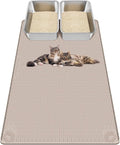 Kalolary Cat Litter Mats,40"x28"Extra Large Silicone Cat Mat for Litter Box | Easy to Clean Kitty Litter Trapping Mat, Soft on Kitty Paws, Waterproof, Urine-Proof Kittys Litter Mats for Floor,Khaki by Kalolary