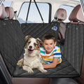 Kytely Hard Bottom Dog Car Seat Cover for Back Seat,Waterproof Car Hammock | 45% More Space, Support 400lb, Mesh Window, 600D Oxford, Anti-Scratch Nonslip Backseat Protector, Dog Seat Belt Included by Kytely