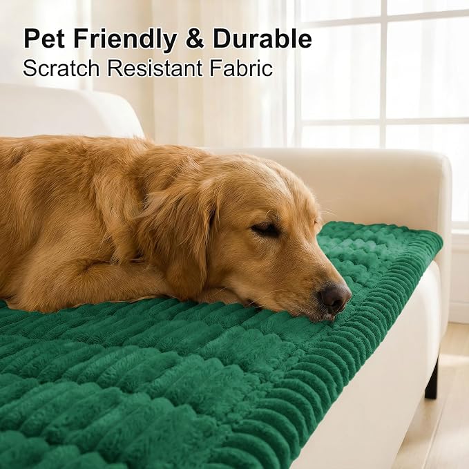 Smiry Couch Cover for Dogs, Non Slip Washable Sofa Protector for Pets | Soft Furniture Cover for Leather & Fabric Couches, Cozy Protect Against Fur, Dirt & Messes, Pet Friendly, 20"x24", 2PCS - Image 4