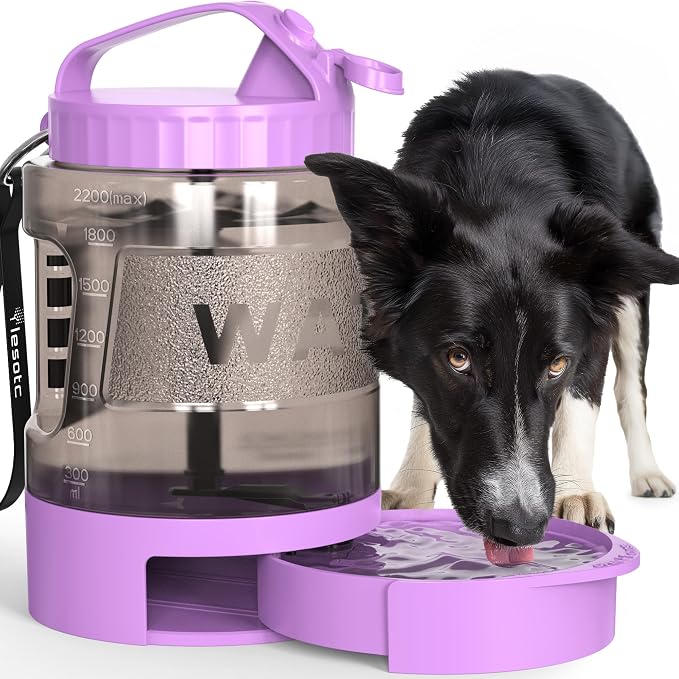 Dog Water Bottle Portable Travel - 77oz Large Travel Water Bowl for Dogs Camping Hiking Beach Traveling Essentials,Big Pet Bottles Bowl Water Dispenser for On The Go Park Car Walking Accessories by lesotcbrand
