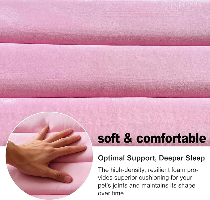 pobopobo Dog Crate Pad, Ultra Soft & Anti-Slip Kennel Mat, Secure Fit for Metal Crates & Dog Cages, Washable Cozy Bed for Small Medium Large Dogs (Pink, S(23"*14"*1.5")) - Image 3