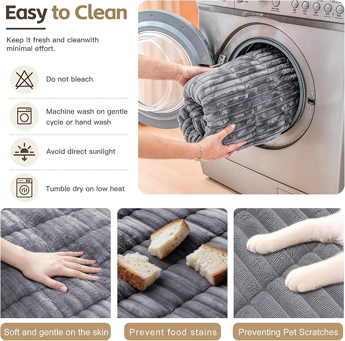BIETYONE Couch Cover for Dogs, Washable Non Slip Sofa Protector for Pets | Washable, Non Slip, Soft Fabric, Pet Friendly, Protects Against Pet Fur, Dirt & Messes, Sofa Furniture Protector - Image 7