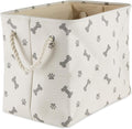 Bone Dry Pet Storage Collection Paw and Bone Print, Large Rectangle, 17.5x12x15", Gray by BoneDry