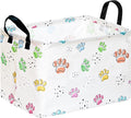 Baby Storage Basket,Colorful Dog Paw Print,Waterproof Lining, Leather Handles, Collapsible for Kids Toys, Pets Supplies, Gift Basket by Unknown