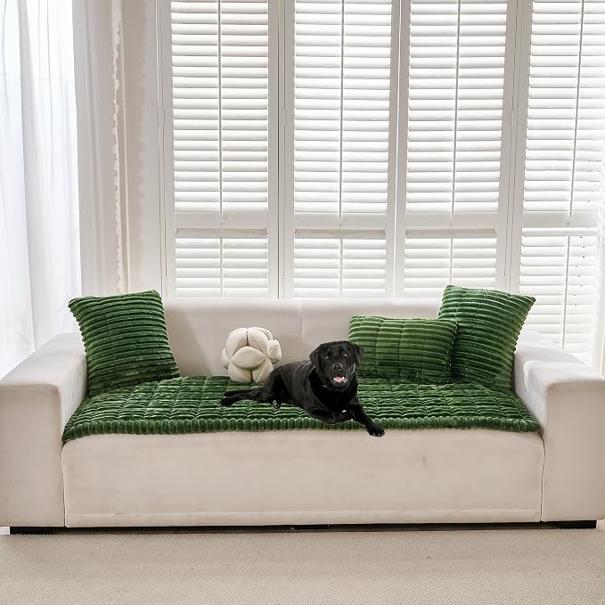 Mivnue Couch Cover for Dogs, Washable Non Slip Pet Sofa Furniture Protector | Thick Flannel & Anti-Slip Backing, Protect Couch Cover from Pet Hair, Dirt & Messes for Leather & Fabric Sofa and Loveseat - Image 2