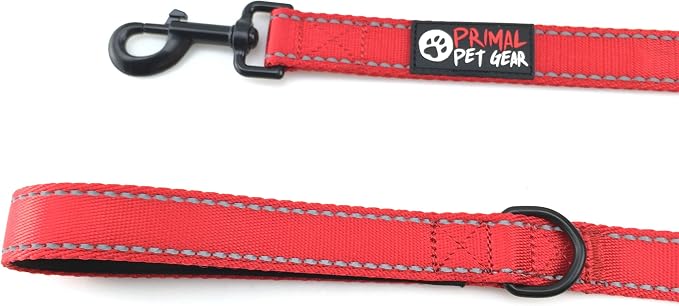 Dog Leash 8ft Long - RED - Traffic Padded Two Handle - Heavy Duty - Double Handles Lead for Control Safety Training - Leashes for Large Dogs or Medium Dogs - Dual Handles Leads - Image 6