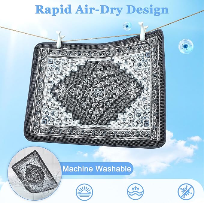 Unicorn Catcher 24"x15" Cat Litter Mat Machine Washable Litter Trapping Pad | Kitty Paw Friendly Padding With Breathable 3D Air Mesh Technology And A Non-Slip Base To Keep Home Floors Debris-Free - Image 3