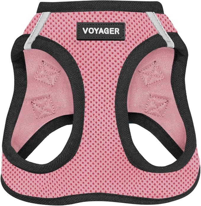 Voyager Step-in Air Dog Vest Harness - Pink/Black Trim, Medium | 16 - 18" in Chest, Reflective Bands, All Weather Breathable Air Mesh, Cats Compatible, Lightweight, Fast Drying by BestPetSuppliesLLC