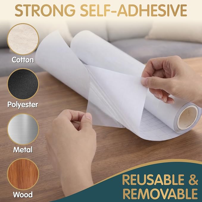 Anti Cat Scratch Furniture Protector Roll, Clear Self Adhesive Film | 160" × 12.4" Cut to Fit PVC, Protects Sofas, Chairs, Doors & Hardwood, Strong Adhesive, Residue Free Removal - Image 3