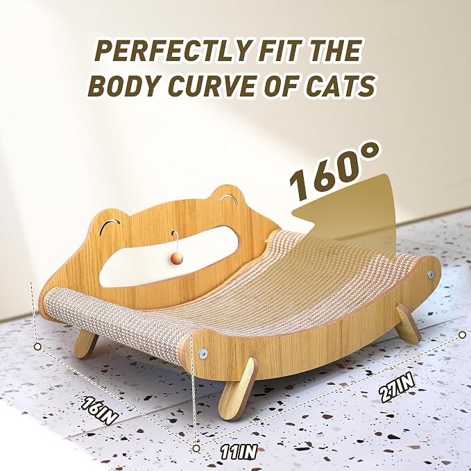 Extra Large Cat Scratcher Bed Lounge for Indoor Cats – Sisal Giant Curved Scratch Pad, Cat Lounger Couch Chair, Kitty Scratching Post and Hammock, Feline Furniture, Play Board for Kittens (X-Large) - Image 3