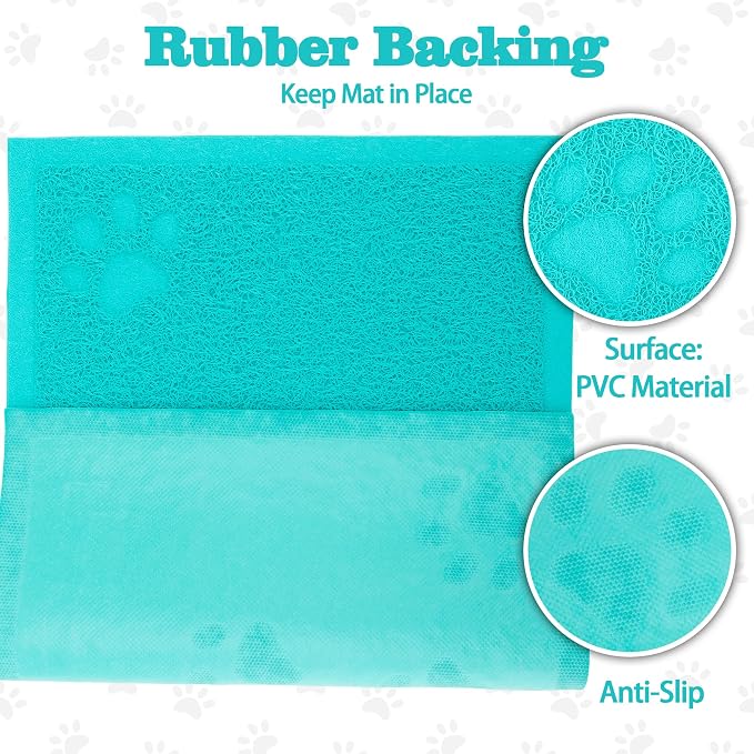 Darkyazi Cat Litter Box Mat for Floor Litter Trapping Mat Non-Slip Backing, Scatter Control, Easy Clean, Water Resistant, Soft on Paws (15.75" x 11.75",Lake Blue) - Image 3