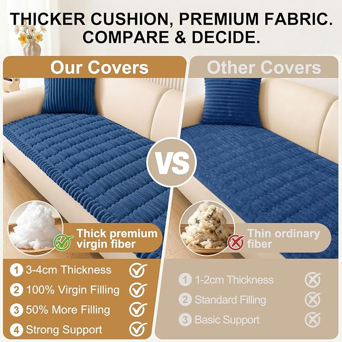 Smiry Couch Cover for Dogs, Non Slip Washable Sofa Protector for Pets | Soft Furniture Cover for Leather & Fabric Couches, Cozy Protect Against Fur, Dirt & Messes, Pet Friendly, 27.6"x27.6" - Image 4