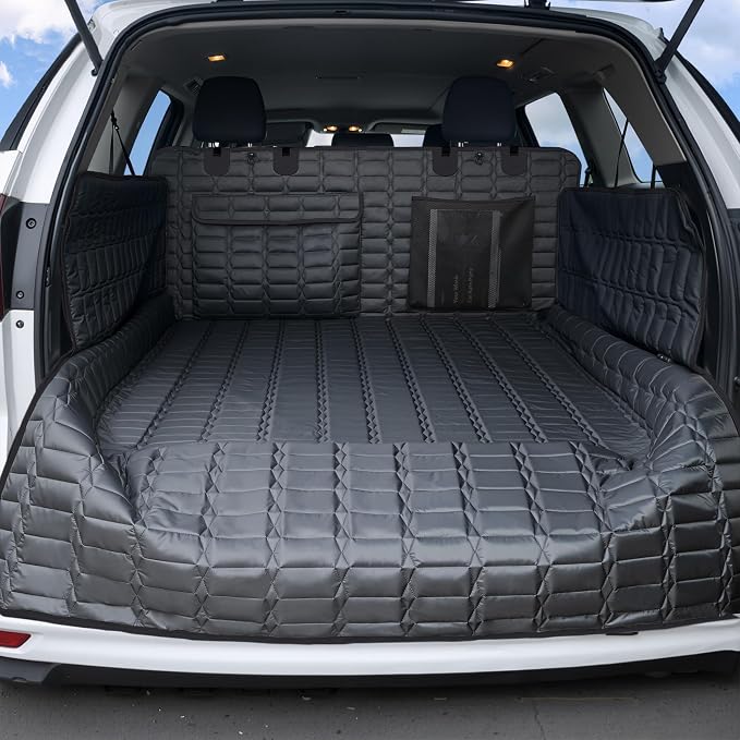 Reliadura SUV Cargo Liner for Dogs, Waterproof Pet Trunk Cover with Bumper Flap Protector, Non-Slip Scratchproof, Non-Slip Dog Seat Mat for SUVs, Large Size Cargo Liner Universal Fit Black by Reliadura