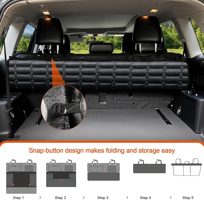 Reliadura SUV Cargo Liner for Dogs, Waterproof Pet Trunk Cover with Bumper Flap Protector, Non-Slip Scratchproof, Non-Slip Dog Seat Mat for SUVs, Large Size Cargo Liner Universal Fit Black - Image 2