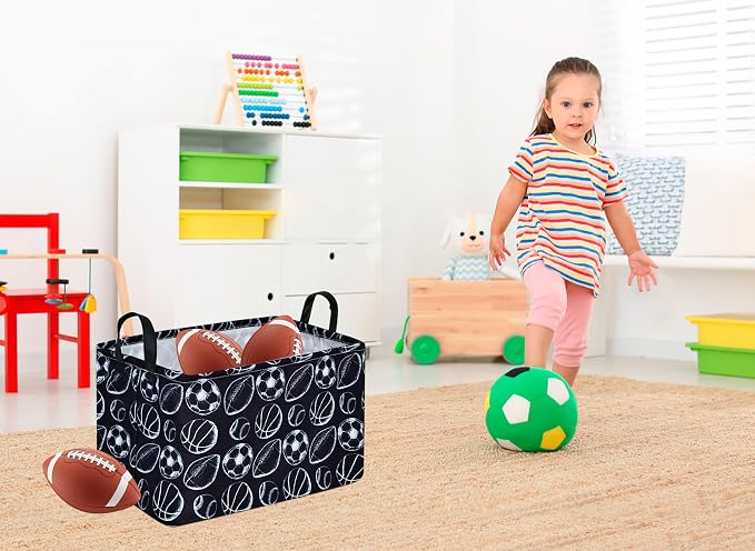 MAIZMZ Kids Hamper Storage Bins Organizer Toy Box Laundry Basket Large Canvas Collapsible Chest for Home/Dorm/Kitchen/Pet/Office/Closet/Shelf/Gift Baskets - Image 2