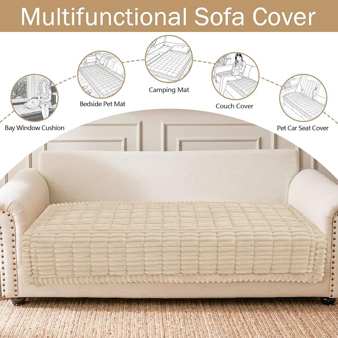 hyha Couch Cover for Dogs, Washable Non Slip Plush Flannel Sofa Protector | Thick Flannel, Anti-Slip Backing, Pet Hair & Scratch Protection, Fits Sofa & Loveseat (35.4" x 70.9") - Image 3