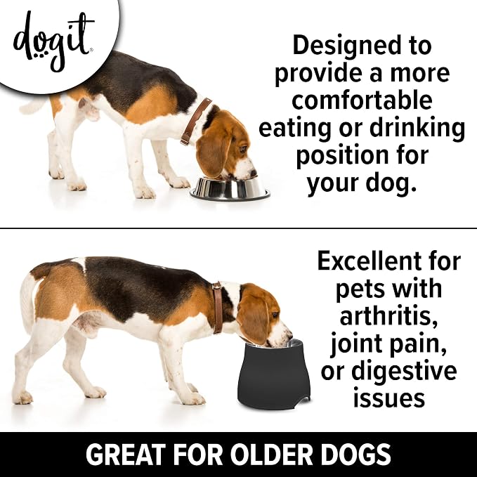 Dogit Elevated Dog Bowl, Black | Stainless Steel Dog Food and Water Bowl for Large Dogs, 73752 - Image 3