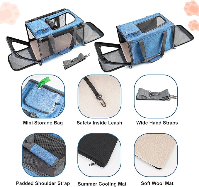 GAPZER Pet Carrier for Large and Medium Cat, Soft-Sided Pet Crate for Puppy | Dog Collapsible Travel Kennel Bag Privacy Protection, Big Kitty 20 pounds Carrying Cage Portable Home Outdoor Taxi Carseat - Image 4