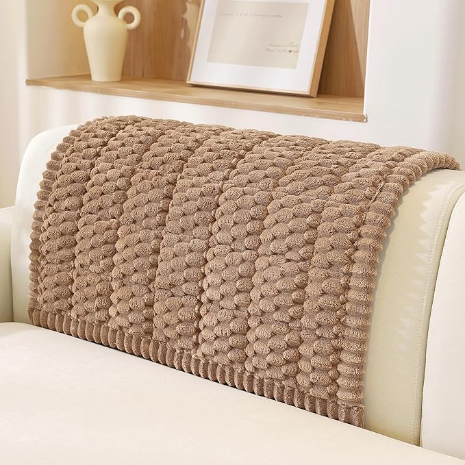 OstepDecor Couch Cover for Dogs, Washable Non Slip Sofa Cover for Pets | Soft Couch Covers for Sofa, Loveseat and Sectional, Furniture Protector Against Pet Hair & Dirt (35.4" x 35.4", Brown) by OstepDecor