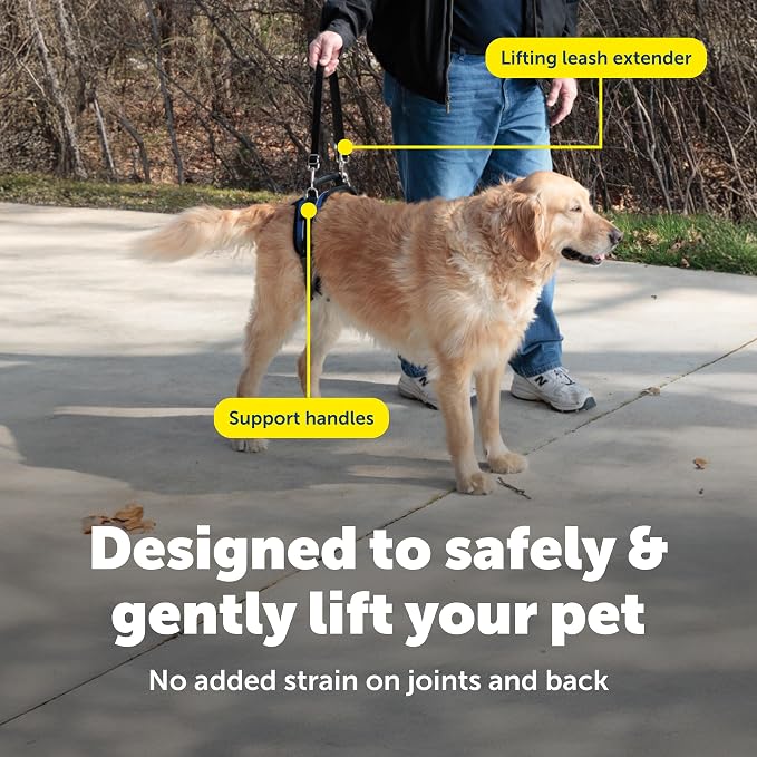 PetSafe Solvit Pet Lifting Aid for Rear Portion, Large, Black (62365) | Dog Lifting Aid with Handle & Shoulder Strap, Adjustable, Padded, Machine Washable, Helps Reduce Strain & Pain - Image 4