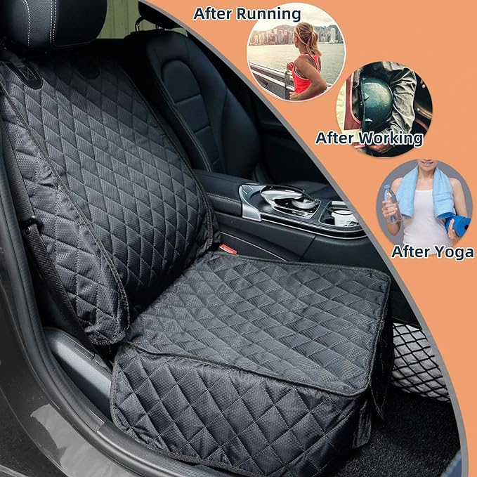 PETICON Waterproof Front Seat Car Cover 2 Pack, Full Protection | Dog Car Seat Cover with Side Flaps, Nonslip Scratchproof Captain Chair Seat Cover Fits for Cars, Trucks, SUVs, Jeep, Black - Image 2