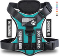Service Dog Harness, Reflective Dog Vest Harness with 5 PCS Patches, Adjustable Soft Oxford Pet Harness, Inner Layer Mesh, Easy to Control for Dogs by DemigreatLLC
