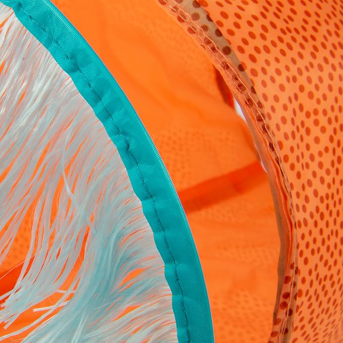 Instincts by SmartyKat Teaser Tunnel Activity Tunnel Cat Toy w/Fringe & Feather Teaser Cat Toy - Orange, One Size - Image 7