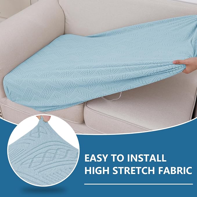 hyha Individual Couch Cushion Covers, Sofa Seat Cushion Covers Washable | Stretch Dog Couch Cover, Elastic Bottom, Anti-Slip Furniture Protector, Ideal For Pets & Kids, Durable Sofa Slipcover, 3 Pcs - Image 5