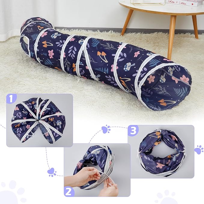 Glittme S-Shape Cat Tunnel, Foldable Cat Tunnels for Indoor Cats | Interactive Bunny Tunnel And Cat Tubes With Crinkle Sounds. Ideal For Kittens, Ferrets And Small Pets To Hide, Play Or Rest - Image 4