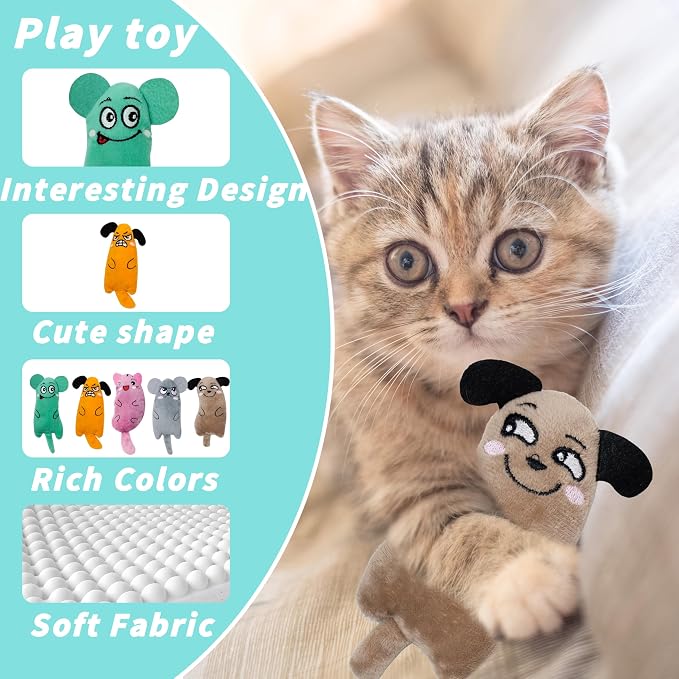MMaiiu 5pcs Catnip Toys, Funny cat Toy, bite Resistant cat Toys | Indoor Cartoon cat Toys for cat,cat chew Toys - Image 4