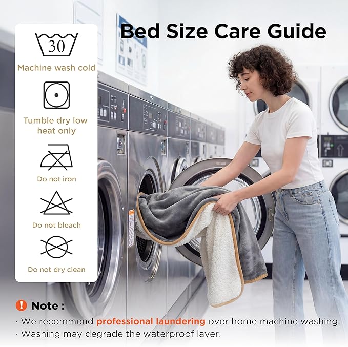 Bedsure Waterproof Blanket for Bed Soft Sherpa Fleece Throw,King 108"x86" | Plush Cozy Calming Reversible Dog Blankets for Large Senior Dogs,Warm Bed Couch Cover,Pet Furniture Protector,Pink - Image 4