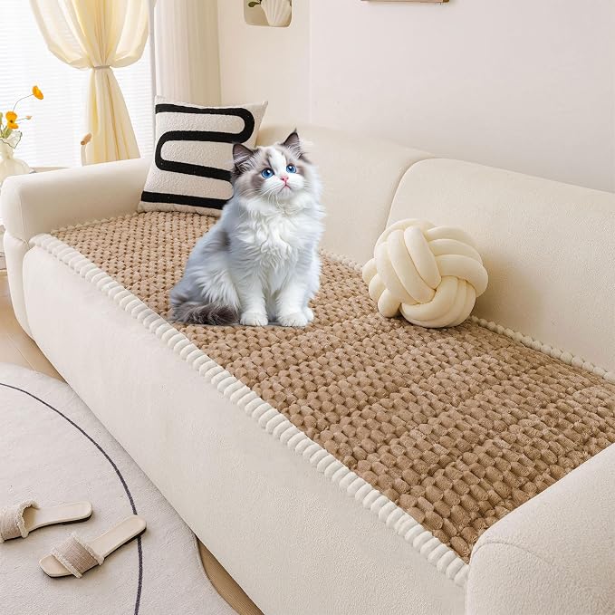 OTOB Couch Cover for Dogs Washable Non Slip Pet Couch Covers Sofa Protector | Coffee, 27.6" x 59.1", Fuzzy Soft Plush, Pet Friendly, All Seasons, Breathable, Modern, Wear-Resistant, Loveseat Covers - Image 8