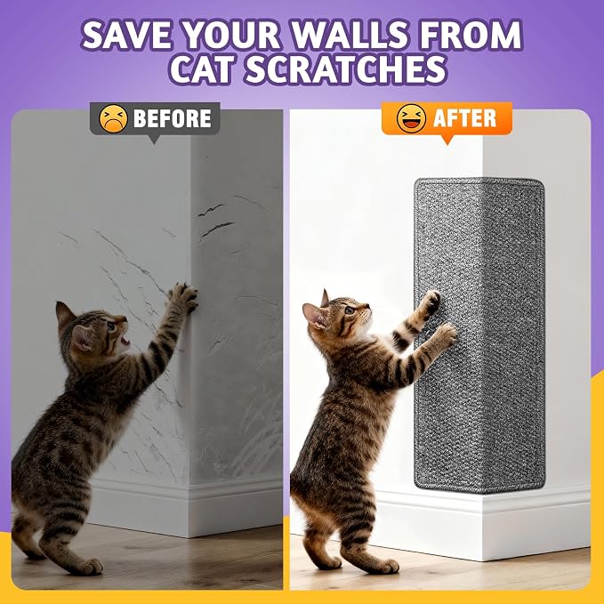 ENONCI Corner Cat Scratcher, 23.6x11.8 Furniture Furniture Protector Couches & Walls​ - Image 3